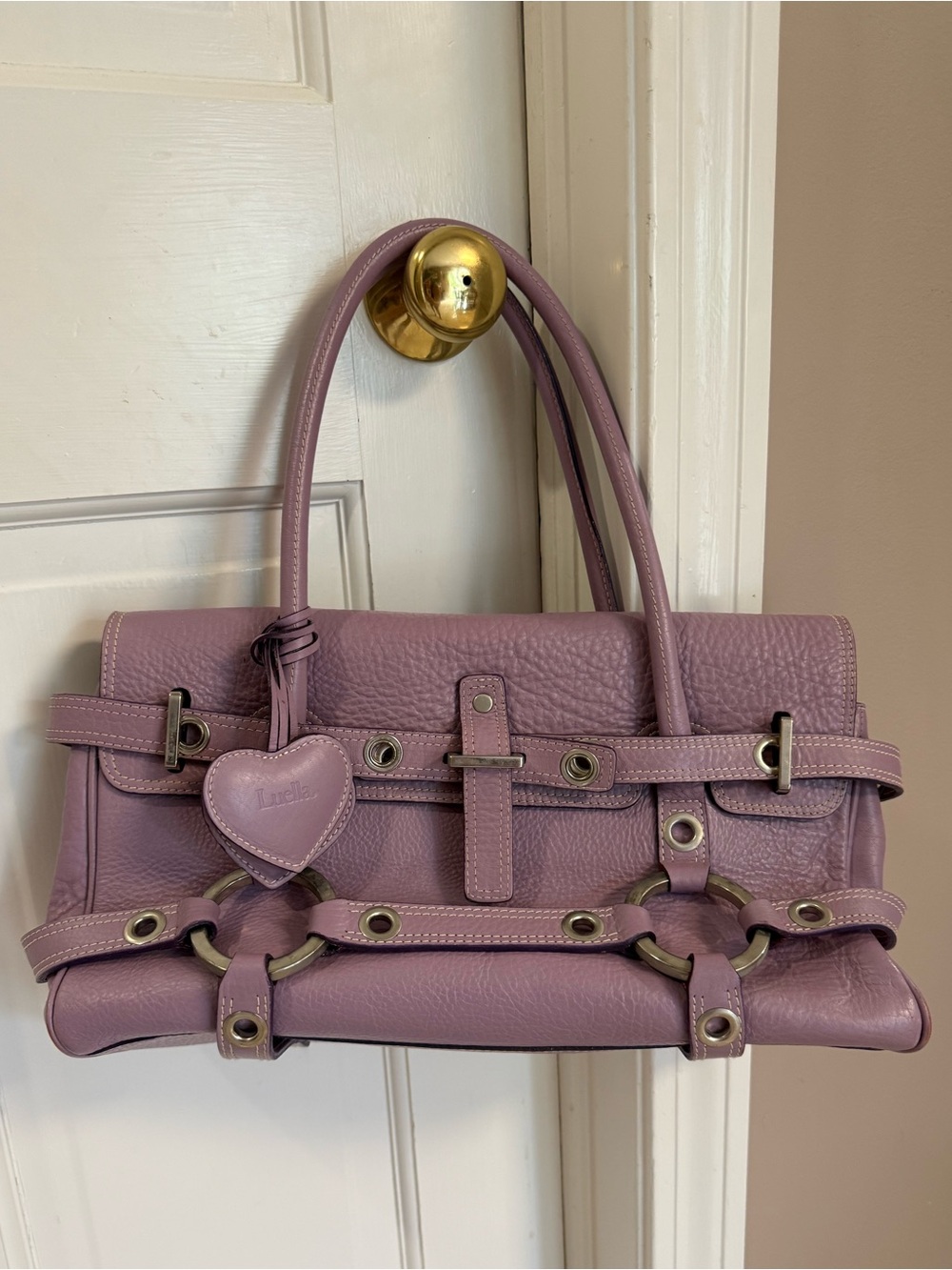 Luella Giselle Lilac Pebbled Leather Handbag